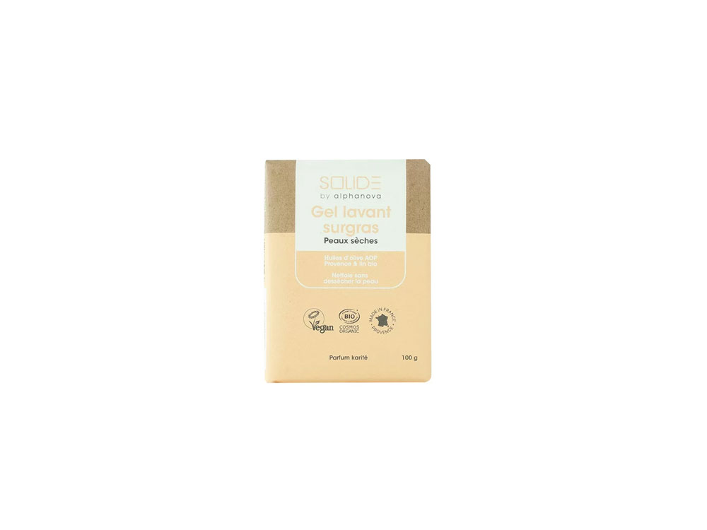 Alphanova Gel lavant Solide Bebe surgras Peaux sèches